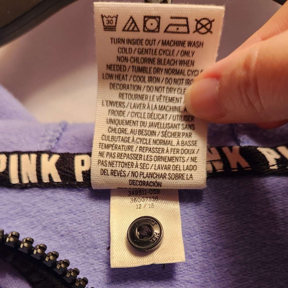 Pink Victoria's Secret Blue Jacket Hoodie - Picture 5 of 10